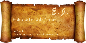 Eckstein József névjegykártya